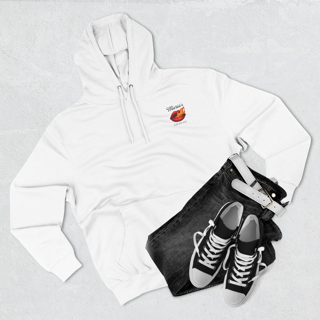 Trendy Fleece Hoodie with Flame Kiss Design