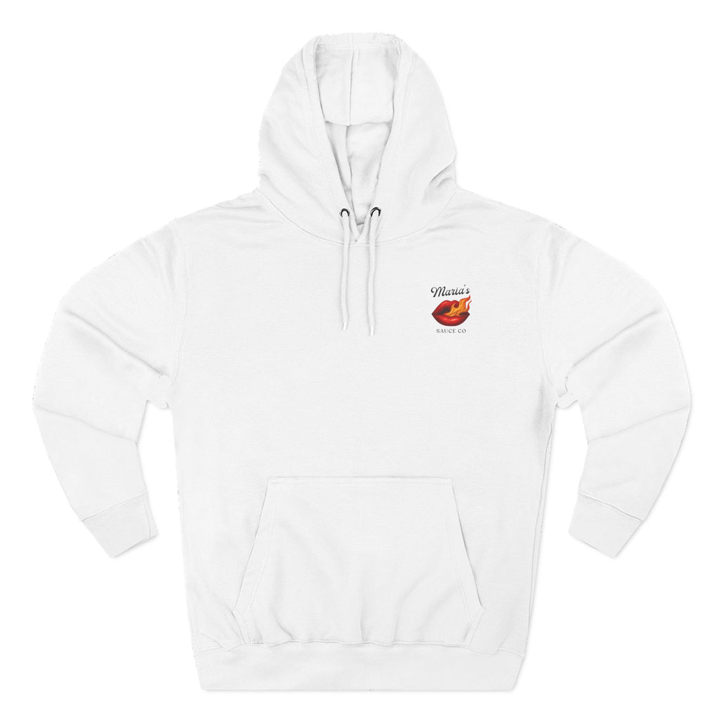 Trendy Fleece Hoodie with Flame Kiss Design