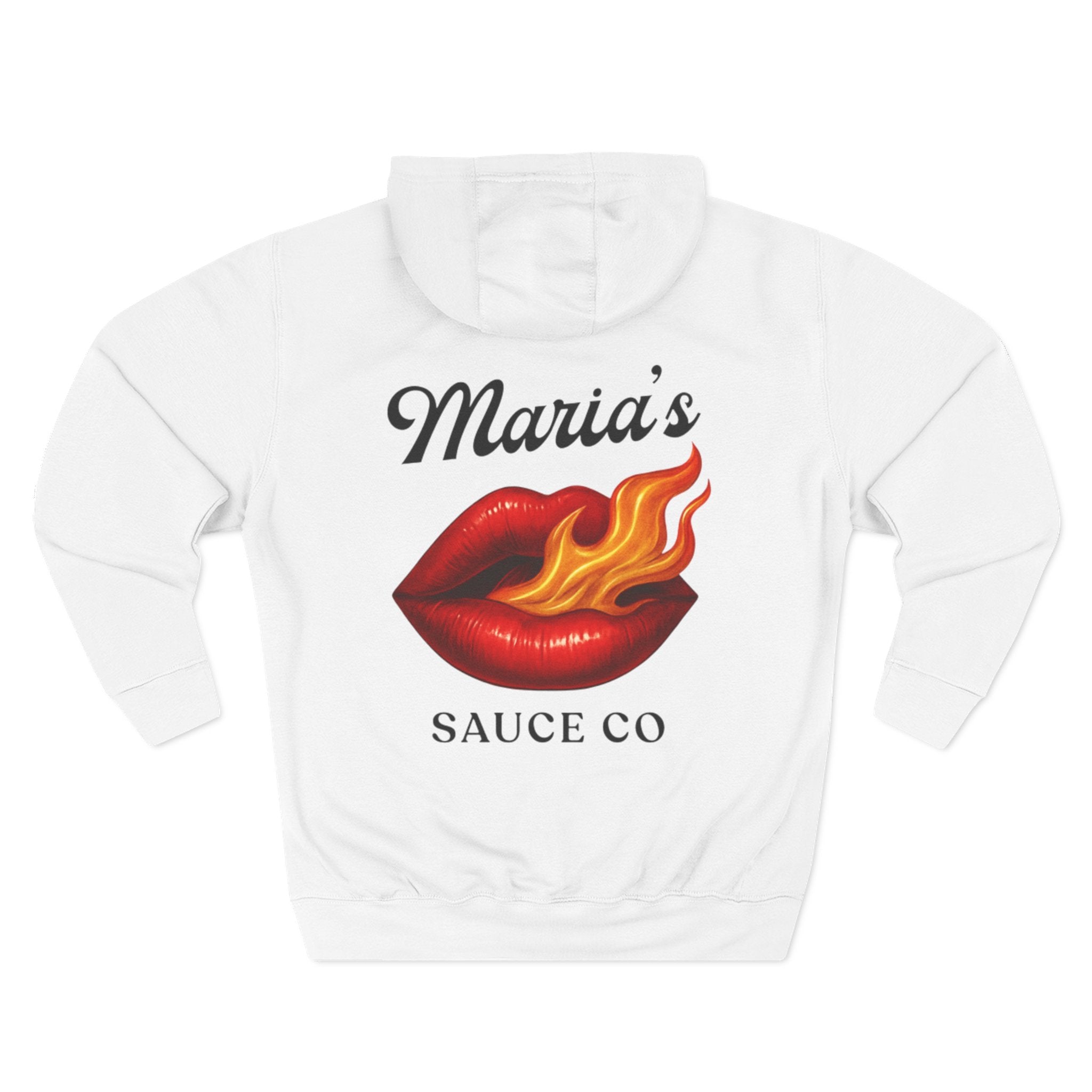 Trendy Fleece Hoodie with Flame Kiss Design