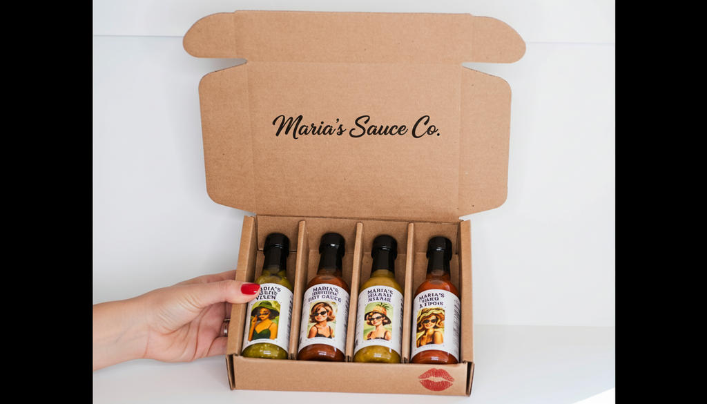 4 hot sauces in a box
