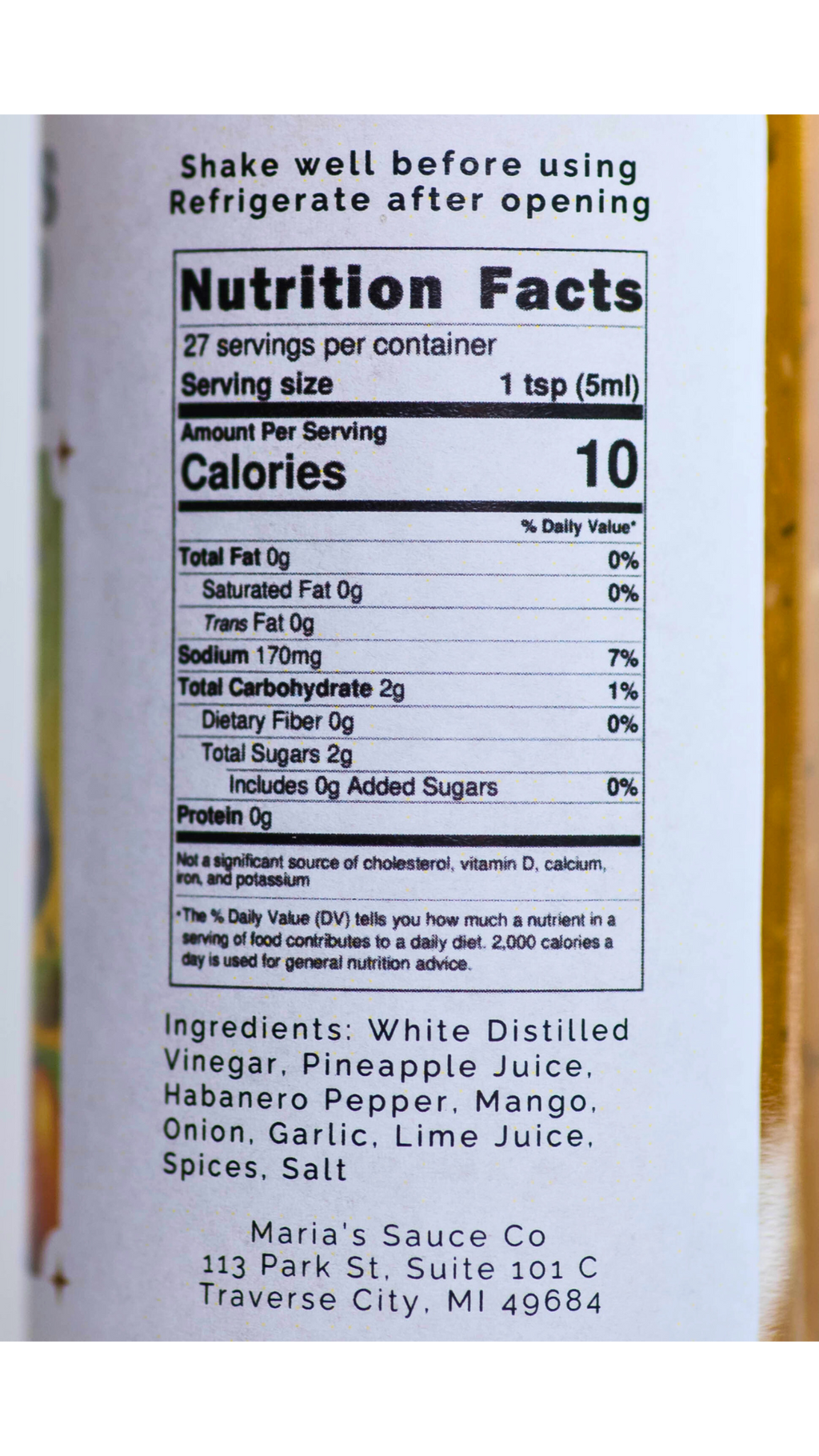 Pineapple mango habanero nutrition facts