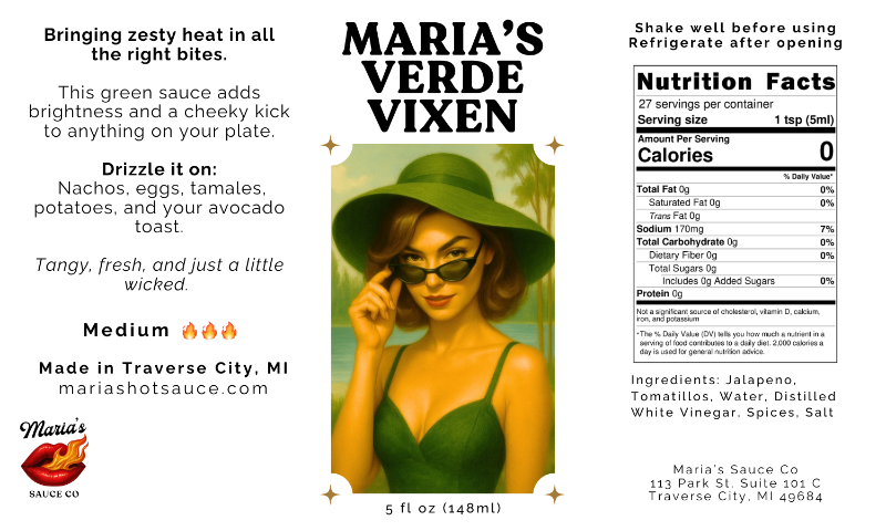Green Hot Sauce Label