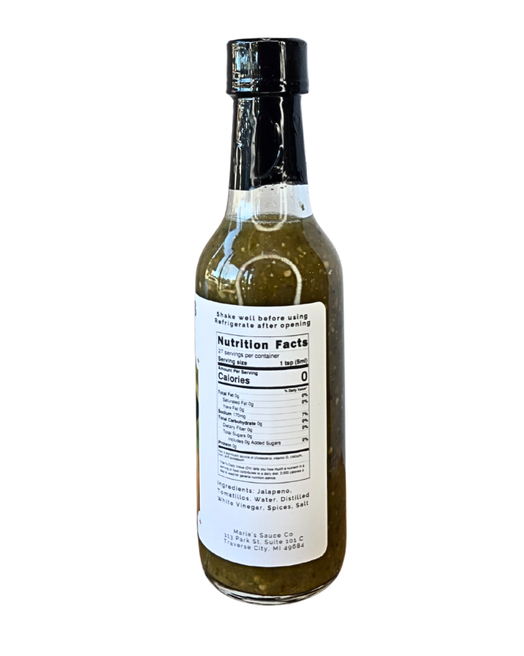 Green Hot sauce nutrition panel